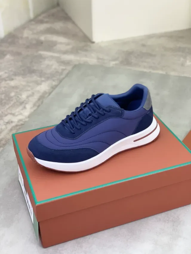 Navy White Layered Blue Upper Midsole Sneakers 5