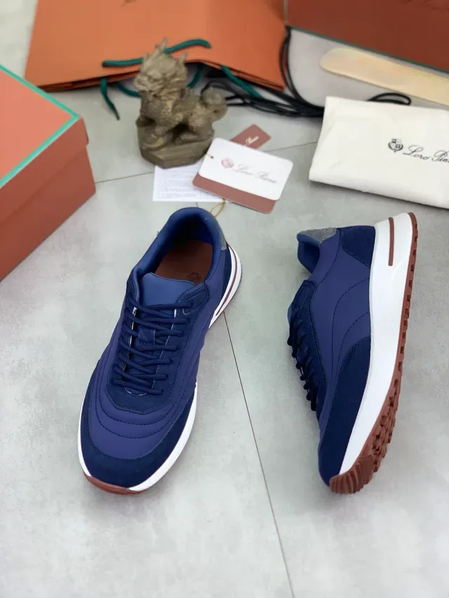 Navy White Layered Blue Upper Midsole Sneakers 6