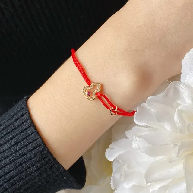 oeelin Red Gold Cord Hardware Bracelet 8