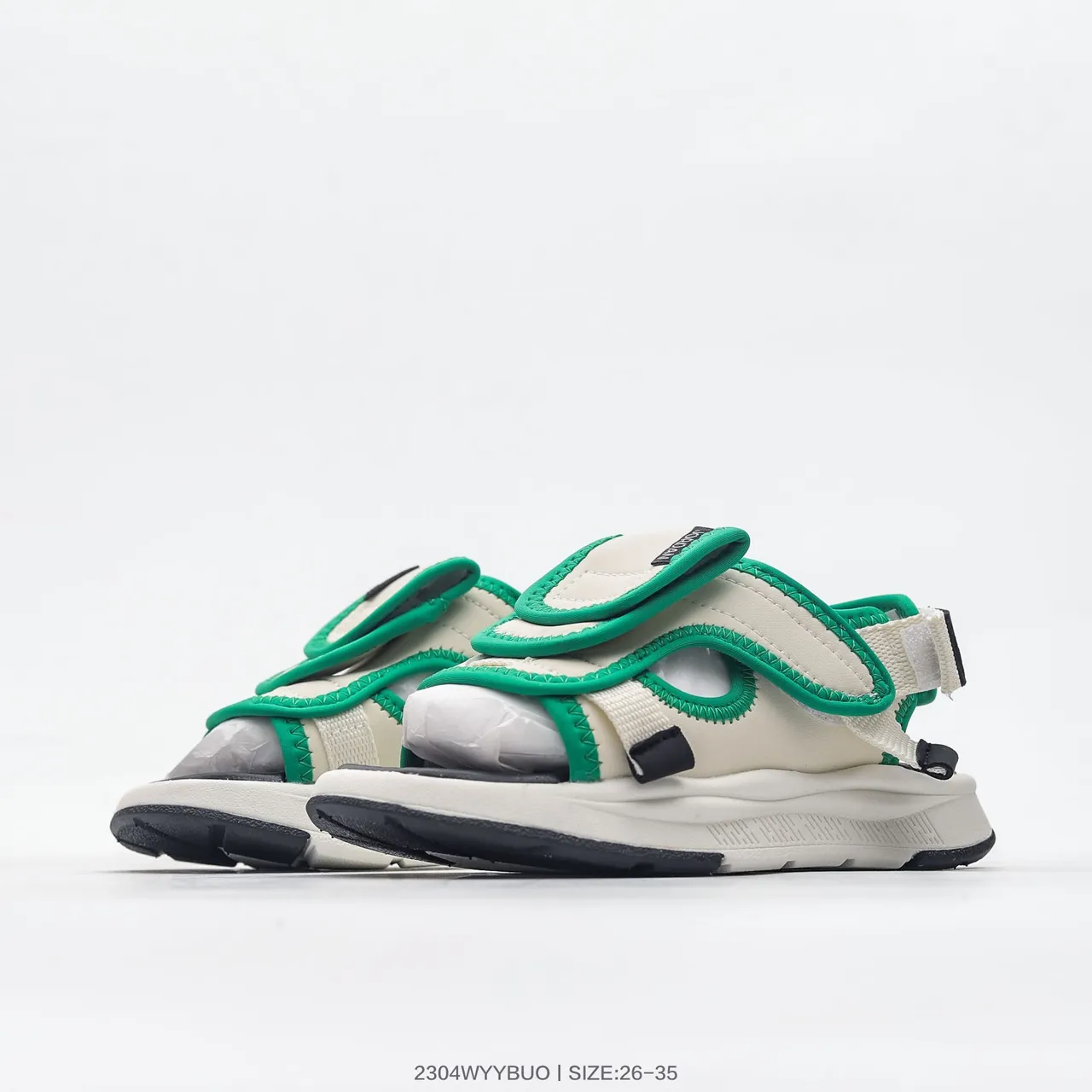 Off-White Beige Green Black Strap Casual Sandals 18