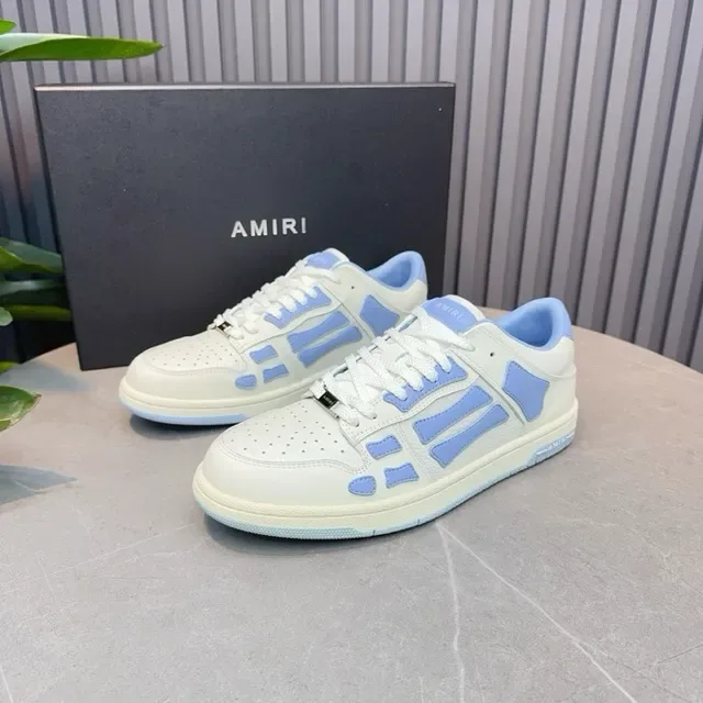 Off-White Cream and Light Blue Geometric Panel Low-Top Sneakers 2