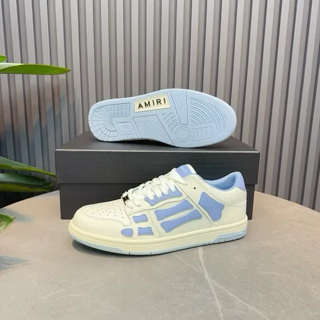 Off-White Cream and Light Blue Geometric Panel Low-Top Sneakers 4