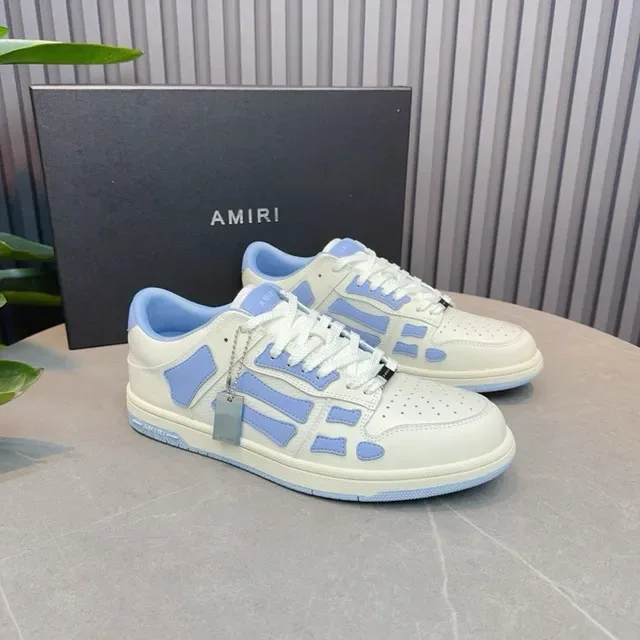 Off-White Cream and Light Blue Geometric Panel Low-Top Sneakers 6
