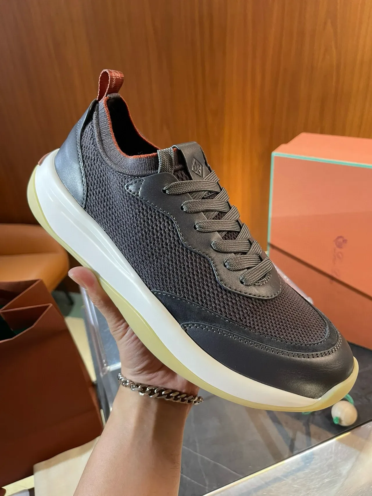 Off-White Mesh and Leather Panel Sneaker 11