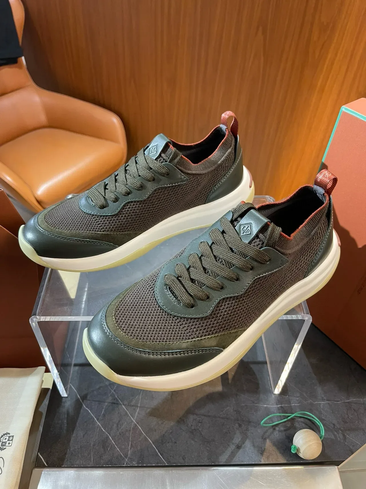 Off-White Mesh and Leather Panel Sneaker 13