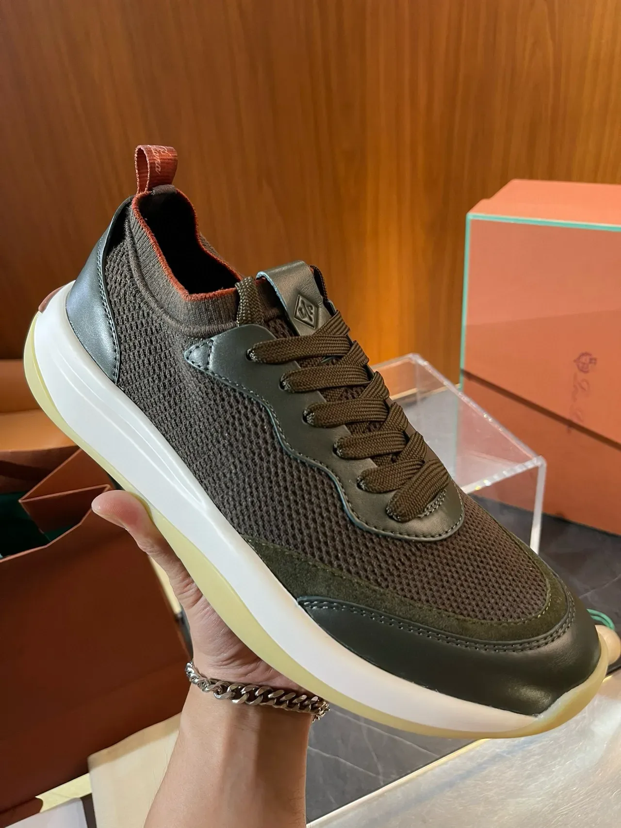 Off-White Mesh and Leather Panel Sneaker 14