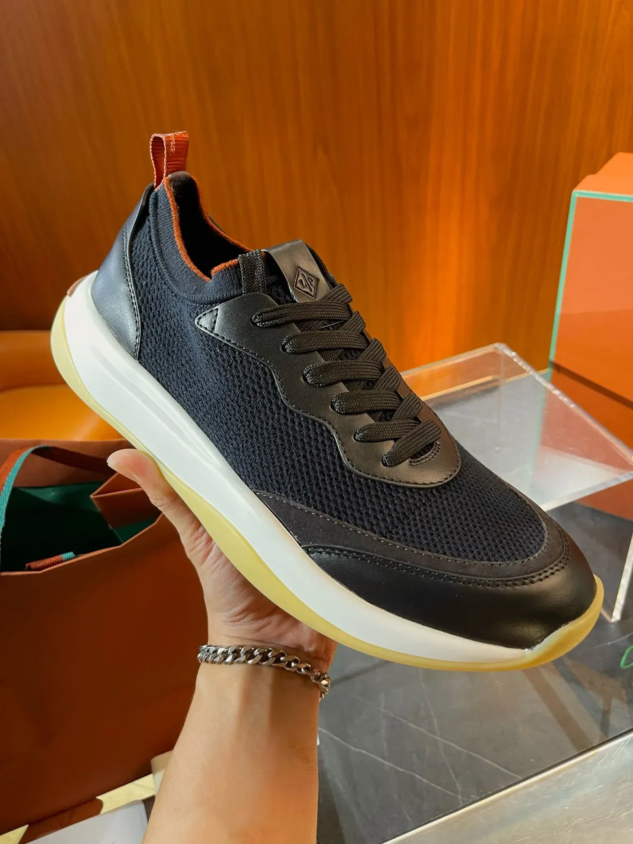 Off-White Mesh and Leather Panel Sneaker 17