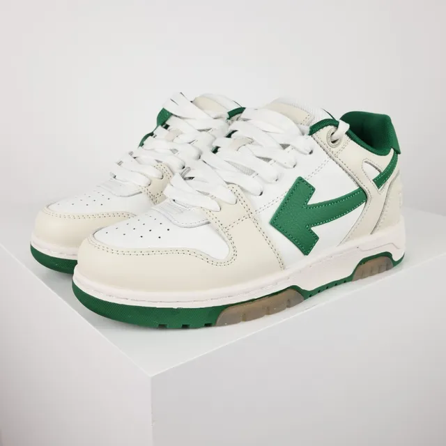Off-White-Style Arrow Logo Cream and Green Lifestyle Sneaker 2