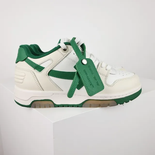 Off-White-Style Arrow Logo Cream and Green Lifestyle Sneaker 3
