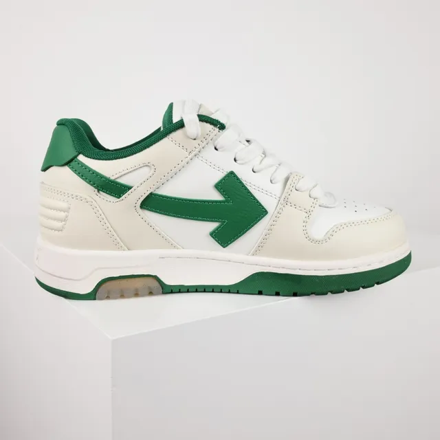 Off-White-Style Arrow Logo Cream and Green Lifestyle Sneaker 7
