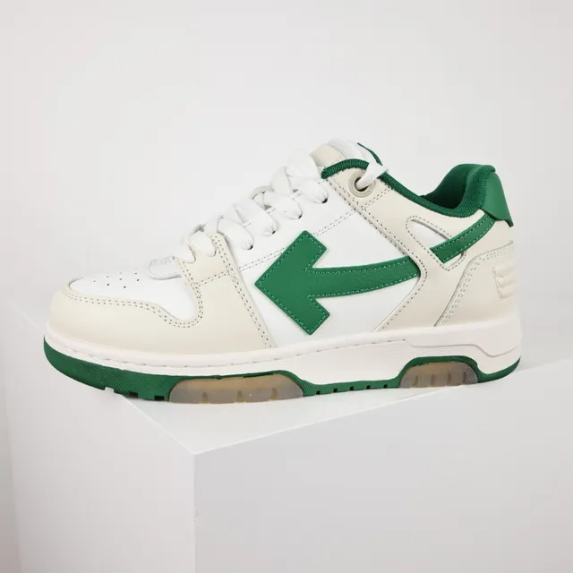 Off-White-Style Arrow Logo Cream and Green Lifestyle Sneaker 9