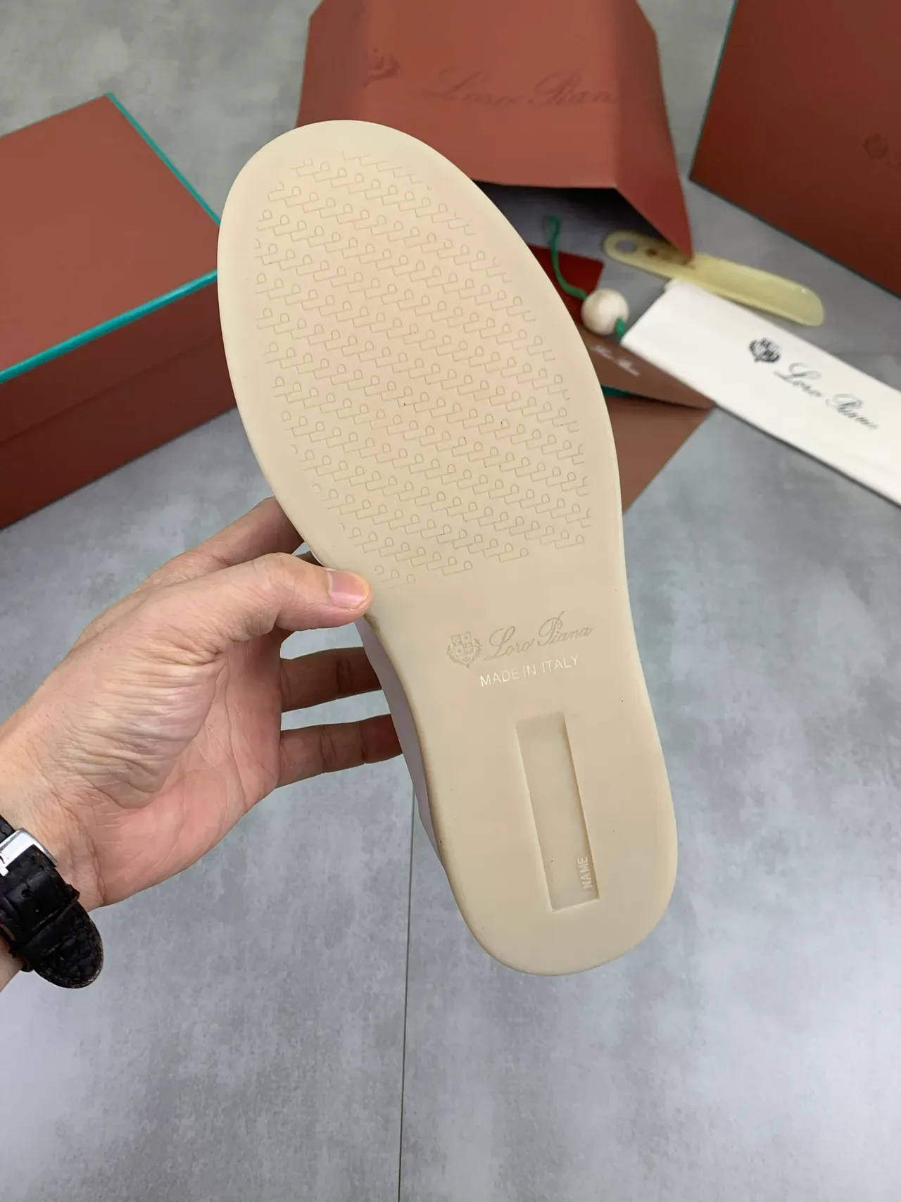 Off-White Suede Knit Collar Gum Sole Sneaker 3