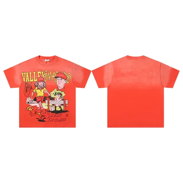 Orange Graphic-Print Oversized T-Shirt 2