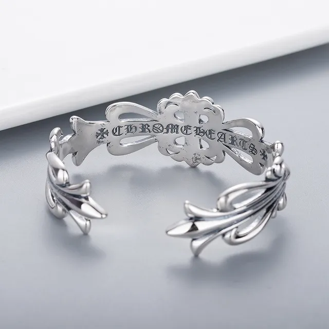 Ornate Baroque Floral Scrollwork Oxidized Silver Open Ring 5