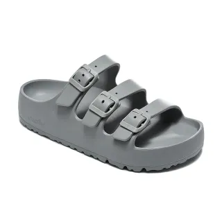 papillio gris trois brides fermeture à boucle sandales casual