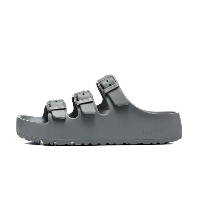 papillio Gray Three-Strap Buckle-Closure Casual Sandals 7