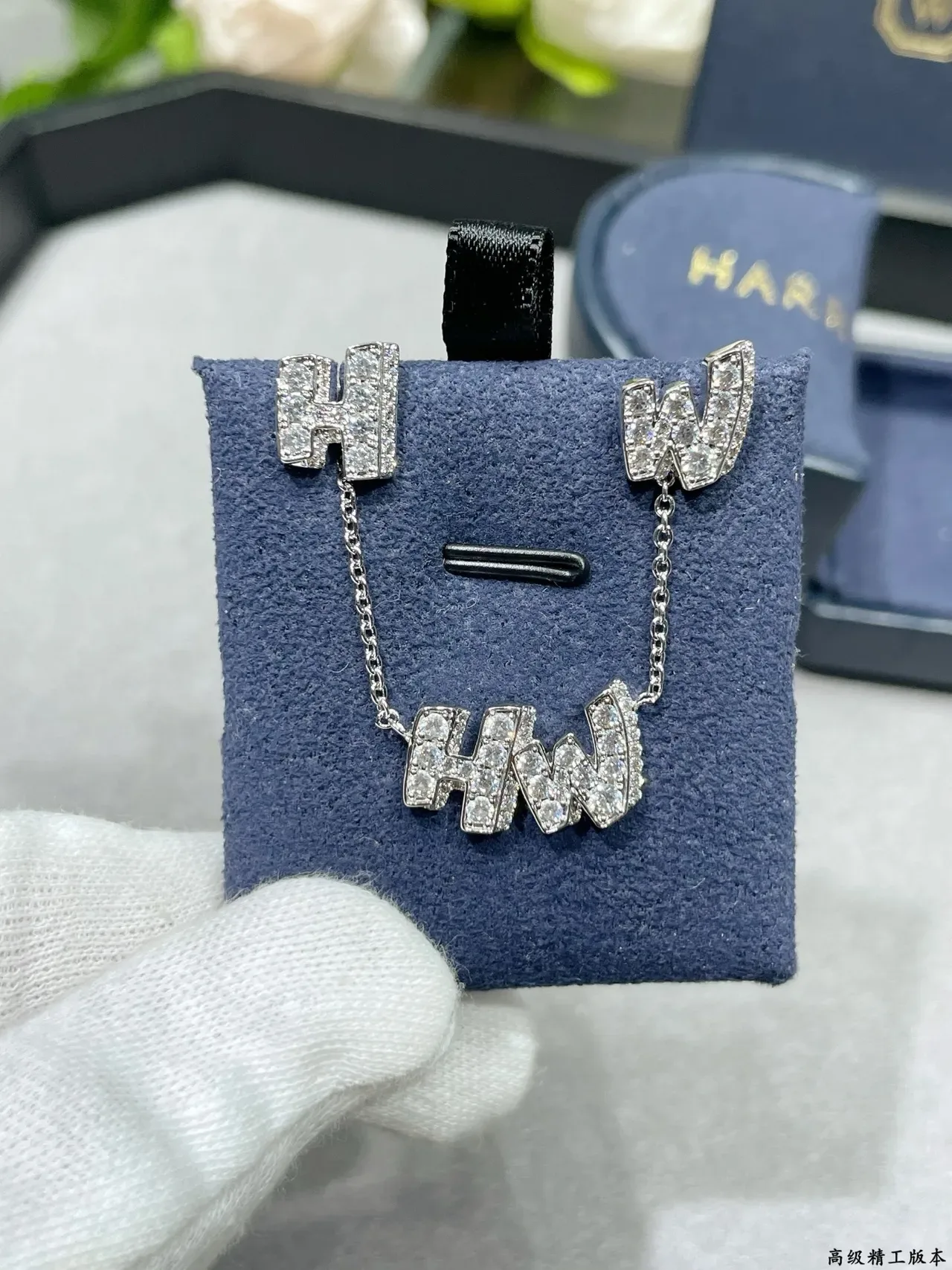 Pave-Set Initial Monogram Pendant Necklace 5