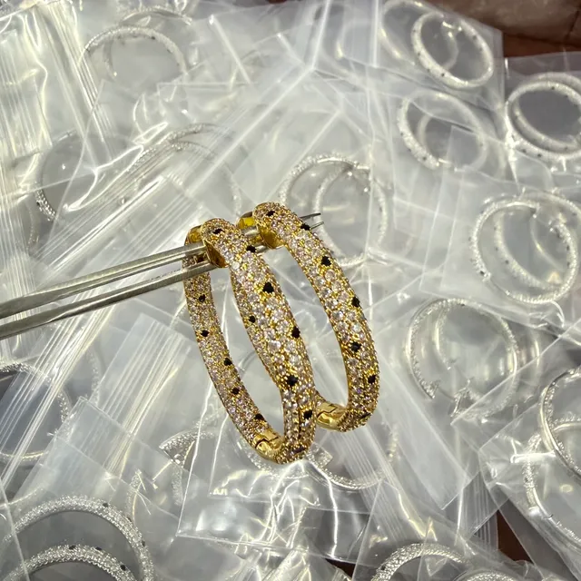 Pavé-Set Multi-Tone Hoop Earrings 4