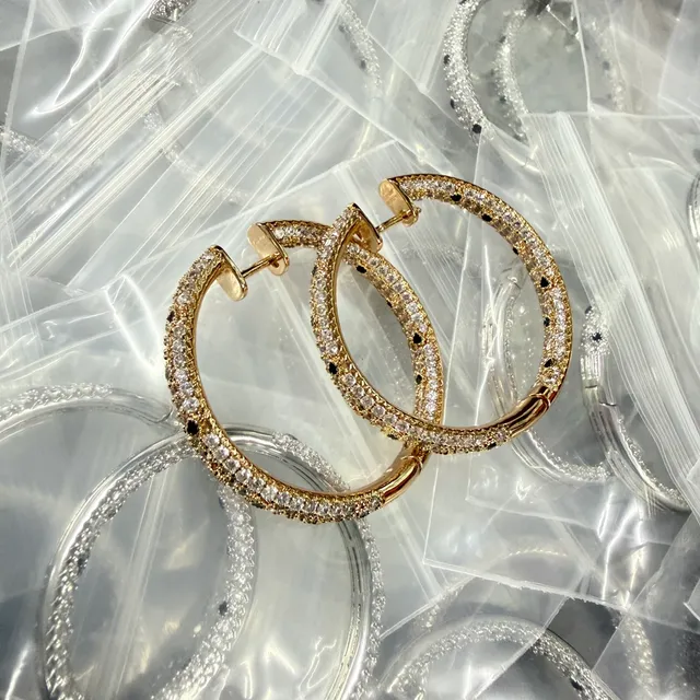 Pavé-Set Multi-Tone Hoop Earrings 6