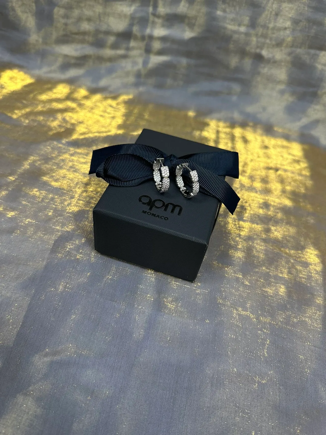 Pavé-Set Silver-Toned Hoop Earrings 7