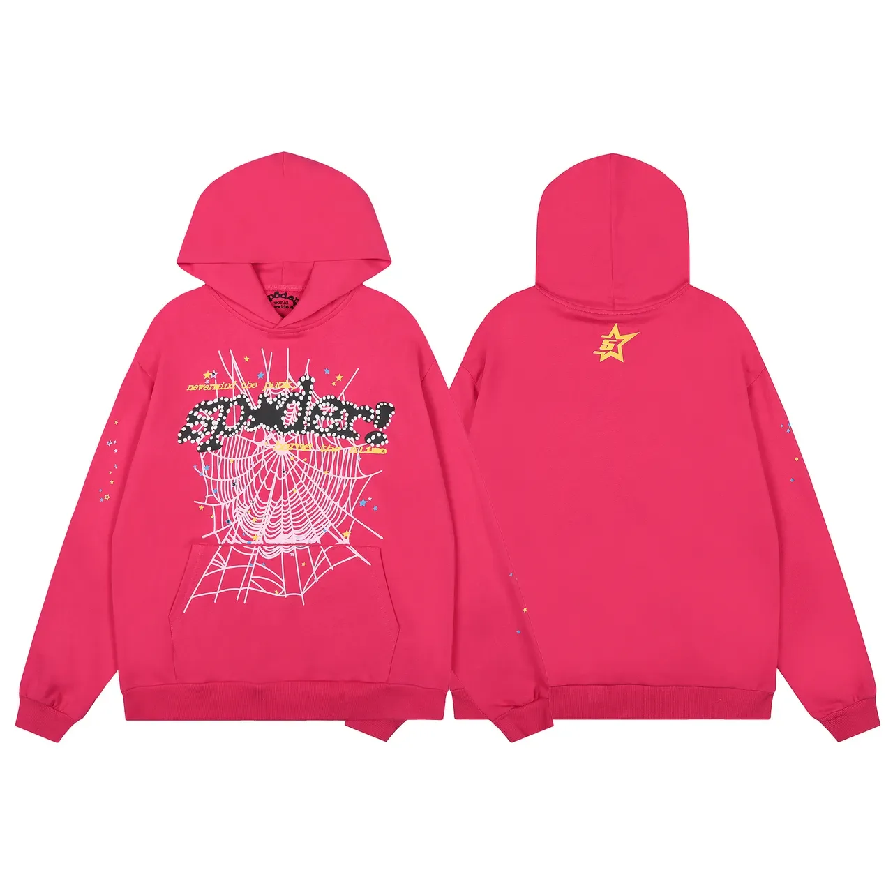 Pink Black Graphic-Print Hooded Tracksuit 7