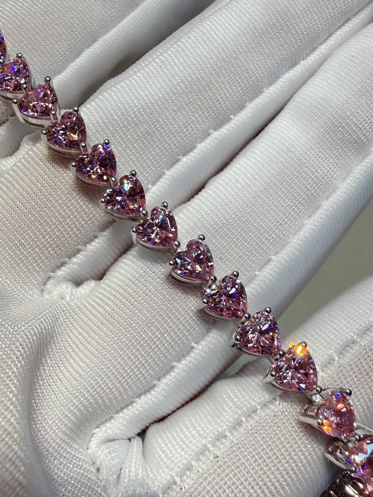 Pink Teardrop Gemstone Prong-Set Strand Necklaces 2