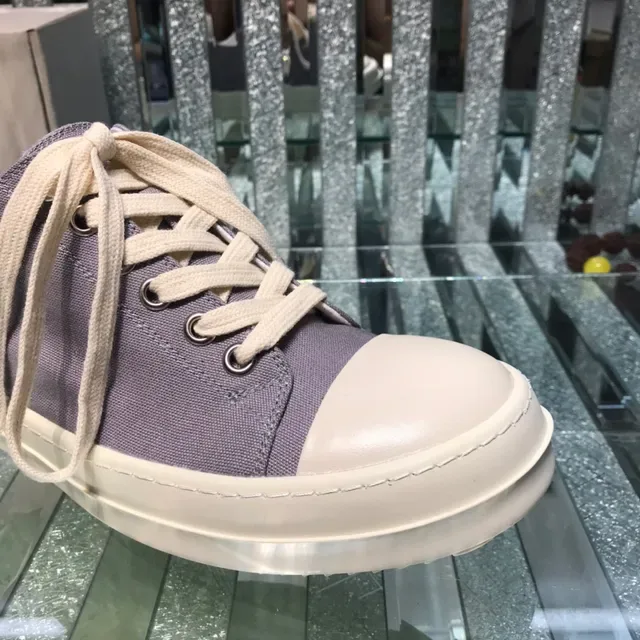 Purple Beige Canvas Upper Rubber Toe Cap Sneakers 7