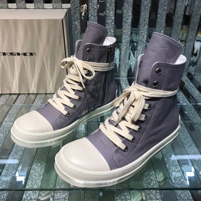 Purple-Gray Canvas High-Top Platform Sneaker 8