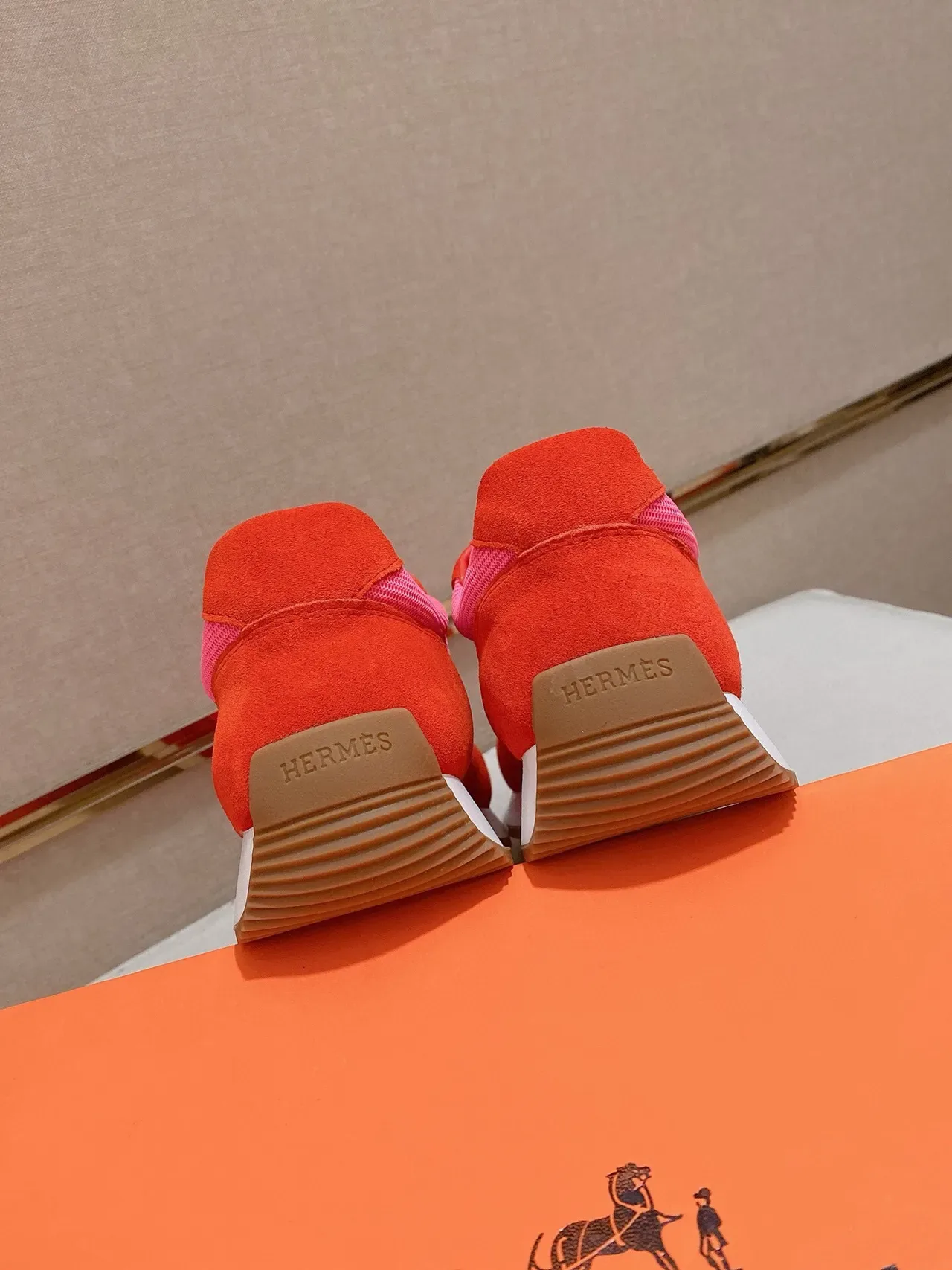 Red and Pink Color-Blocked Suede Mesh Lifestyle Sneaker 8