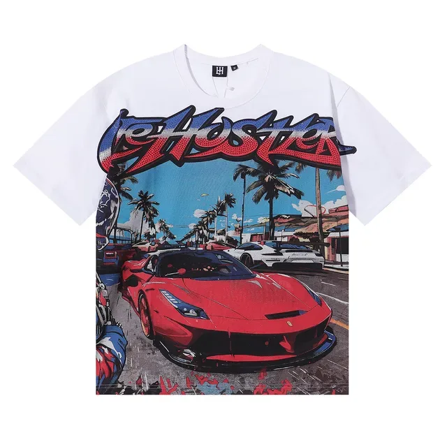 Red Black Graphic Front Print Bold Back Text T-Shirt 3