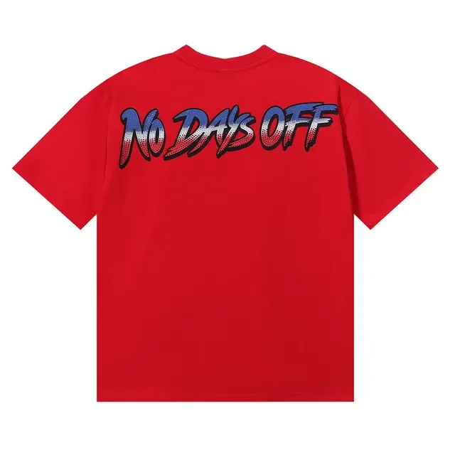 Red Black Graphic Front Print Bold Back Text T-Shirt 6