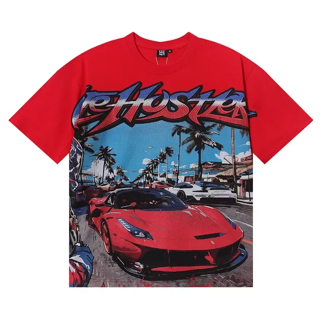 Red Black Graphic Front Print Bold Back Text T-Shirt 7