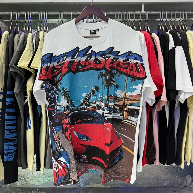 Red Black Graphic Front Print Bold Back Text T-Shirt 9