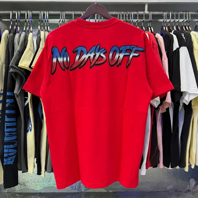 Red Black Graphic Front Print Bold Back Text T-Shirt 12