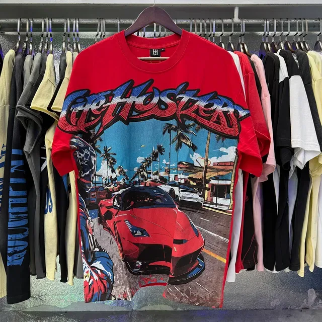 Red Black Graphic Front Print Bold Back Text T-Shirt 13