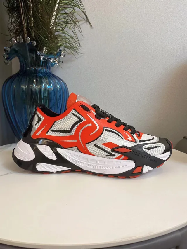 Red Black Oversized Sculpted Midsole Abstract Flame-Style Graphic Overlays Chunky Sneakers 7