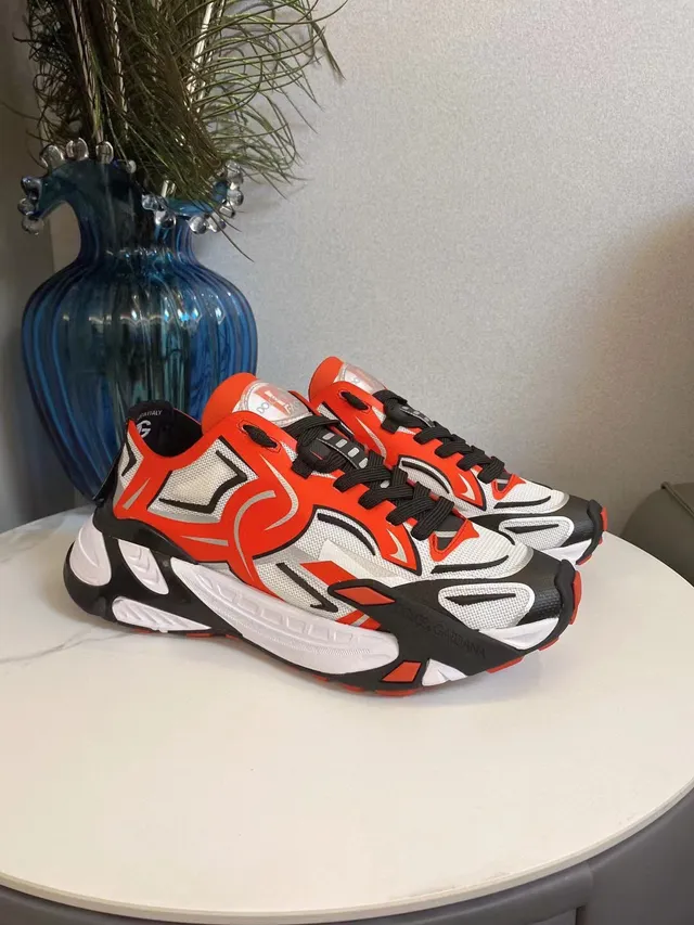 Red Black Oversized Sculpted Midsole Abstract Flame-Style Graphic Overlays Chunky Sneakers 9