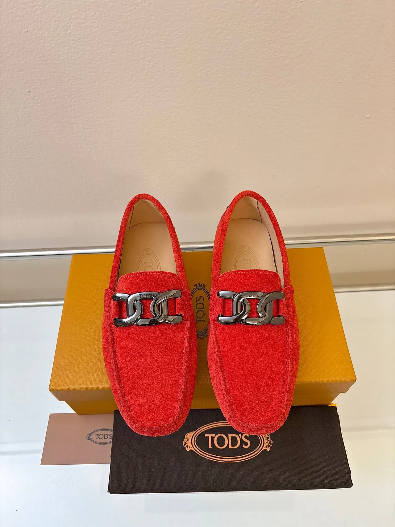 Red Suede Horsebit Hardware Loafers 6