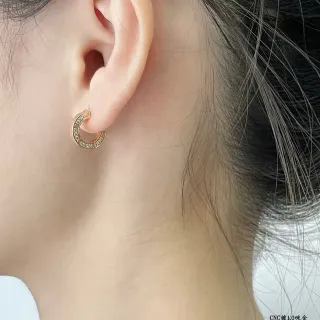 Rose Gold Pavé Curved Hoop Earring