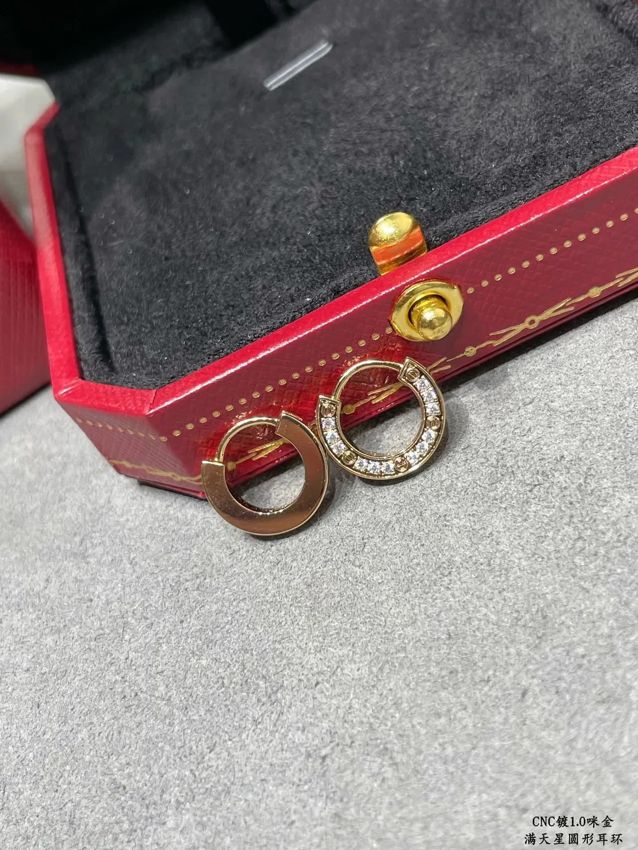 Rose Gold Pavé Curved Hoop Earring 3