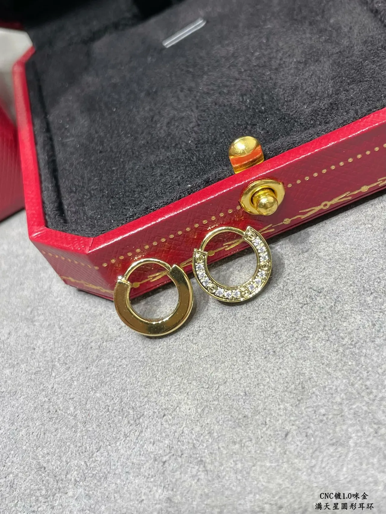 Rose Gold Pavé Curved Hoop Earring 4