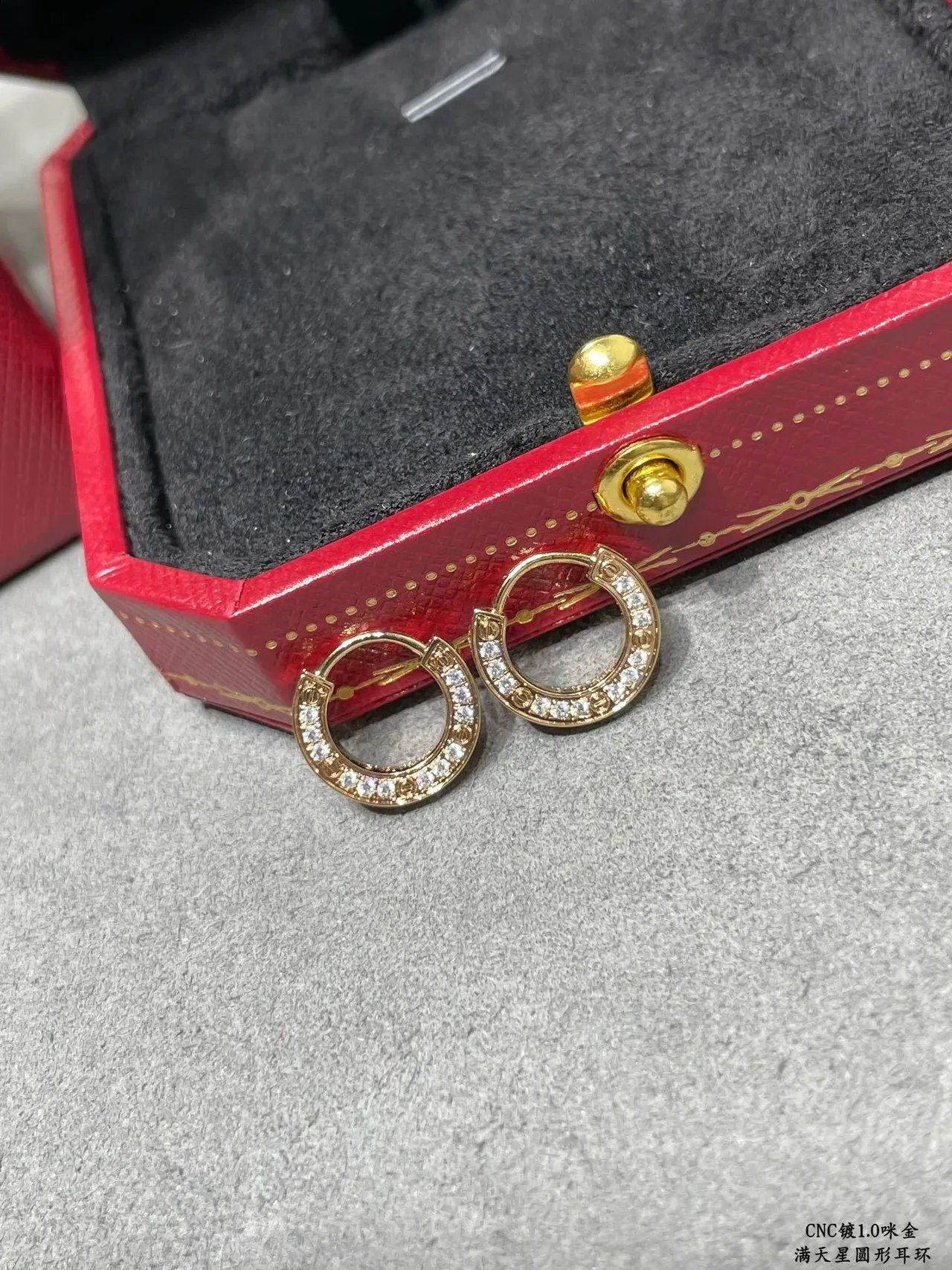 Rose Gold Pavé Curved Hoop Earring 7