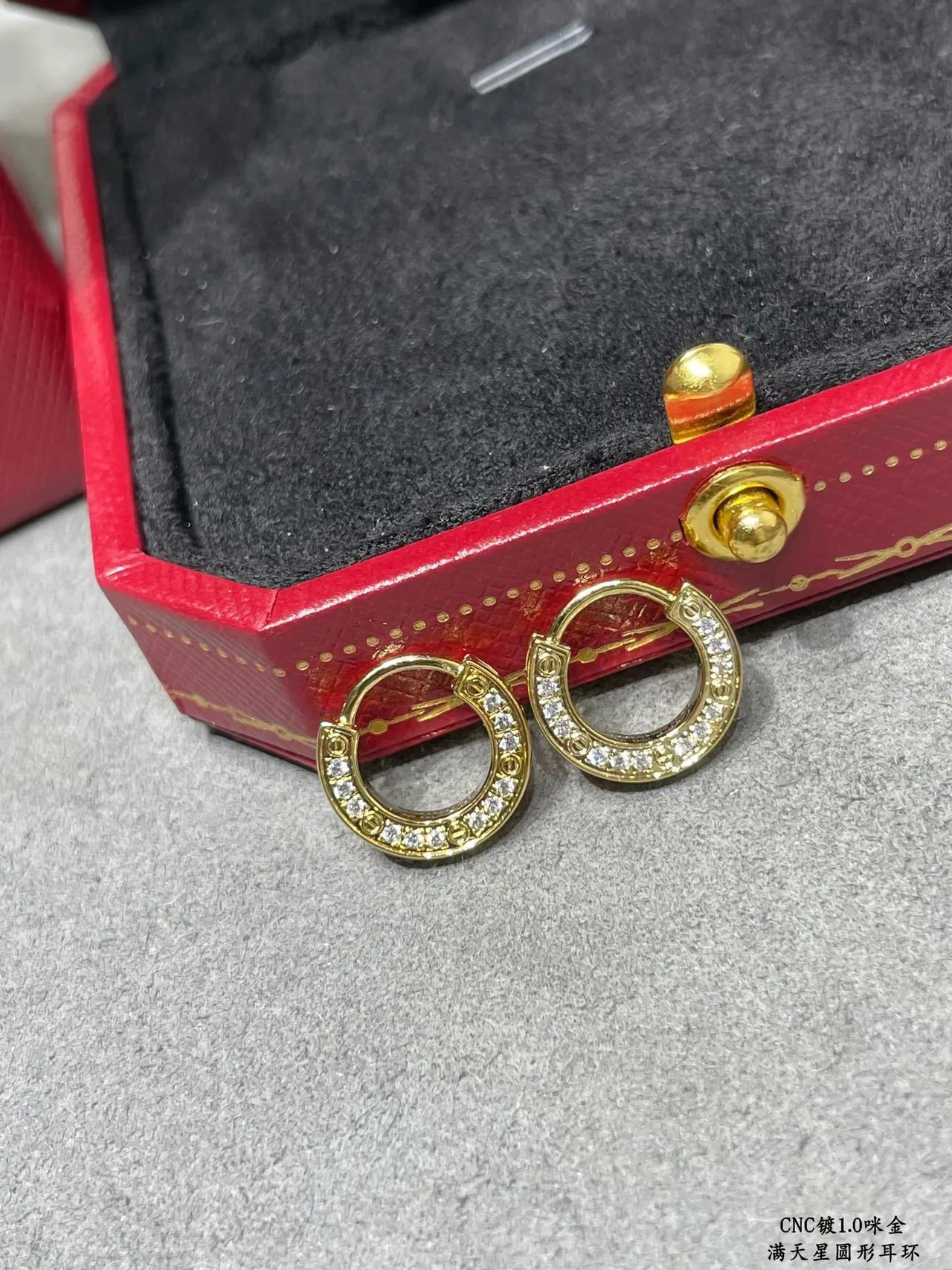 Rose Gold Pavé Curved Hoop Earring 8