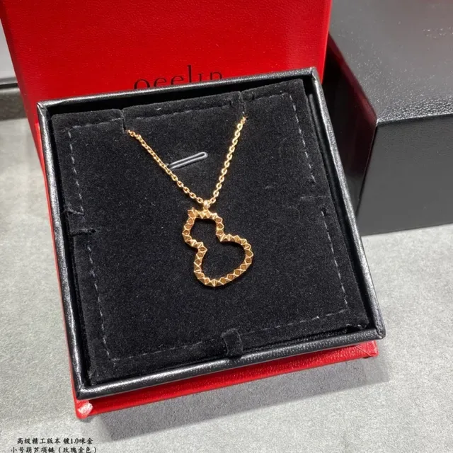 Rose Gold Tone Faceted Hollow Heart Pendant Necklace 2