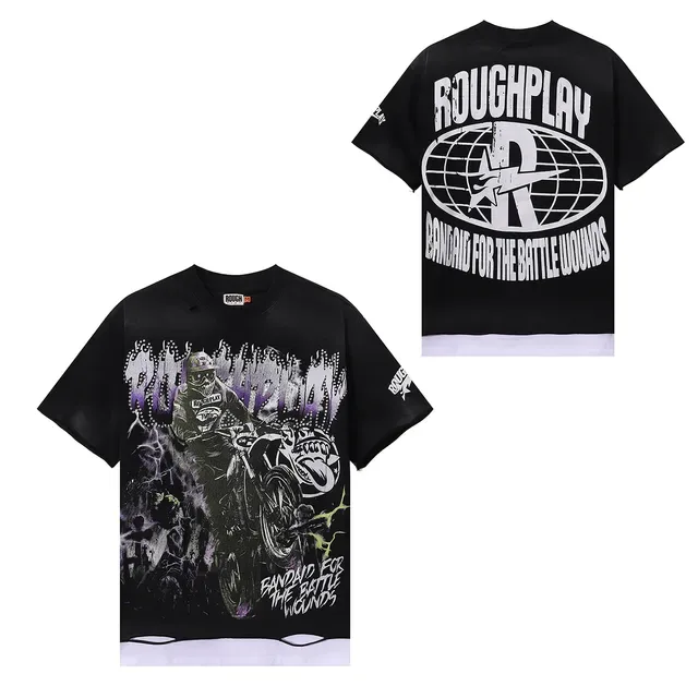 ROUGH Bandaid For The Battle Wounds Graphic Distressed T-Shirt 2
