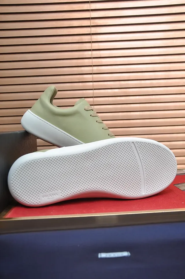 Sage Green Leather Low-Top Lifestyle Sneaker 3