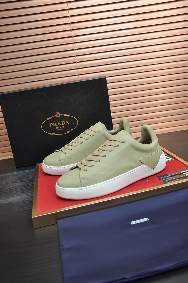 Sage Green Leather Low-Top Lifestyle Sneaker 4