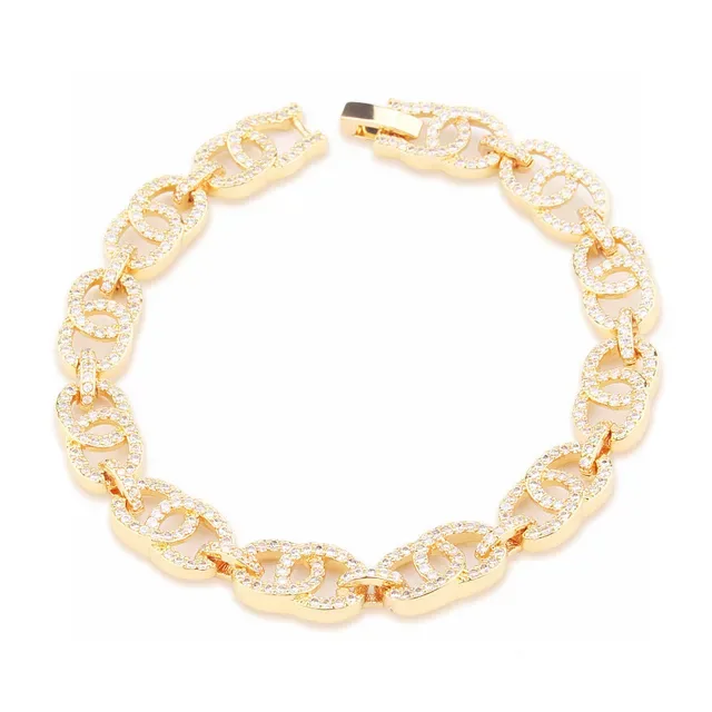 Silver and Gold Pave Double-Link Chain Necklaces 2