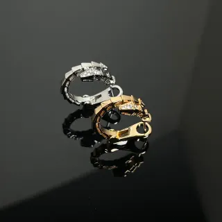 Silver and Gold Tone Pavé-Set Segmented Hoop Earrings