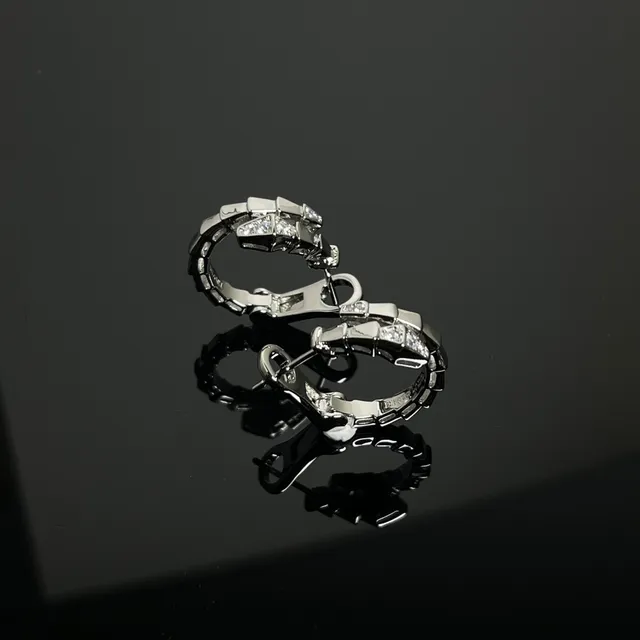 Silver and Gold Tone Pavé-Set Segmented Hoop Earrings 4